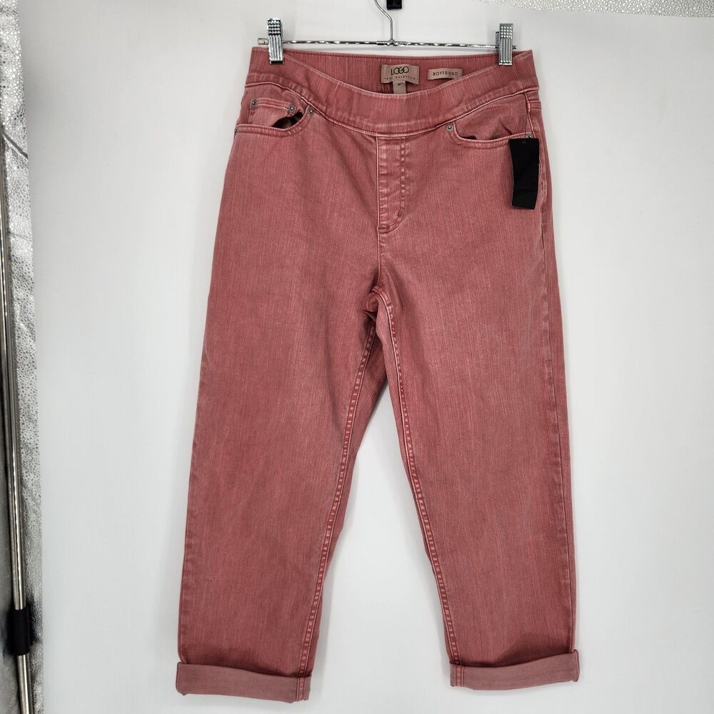 LOGO by Lori Goldstein Size 4P Pink Boyfriend Jeans‎ NWT